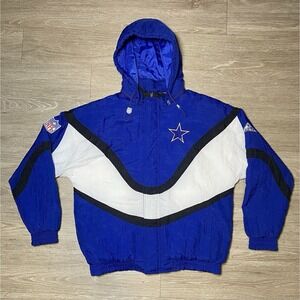 Vintage 90's Apex One Pro Line Dallas Cowboys NFL Zip-Up Jacket Men Size MEDIUM